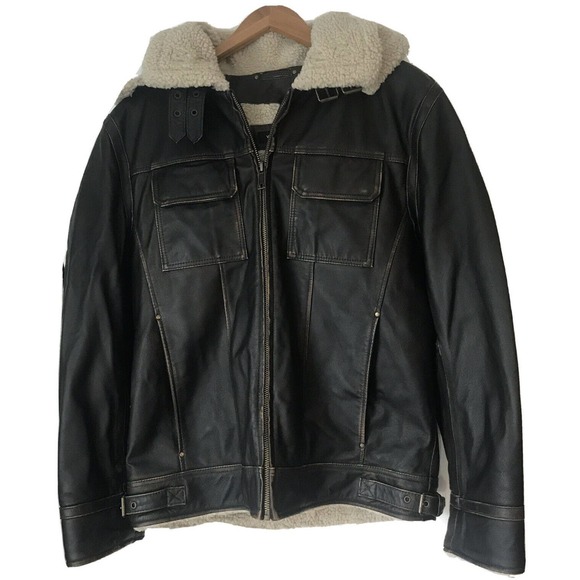 Wilsons Leather Other - Wilsons Leather Men's Leather Bomber Jacket Medium Brown Sherpa Lined NWT $600